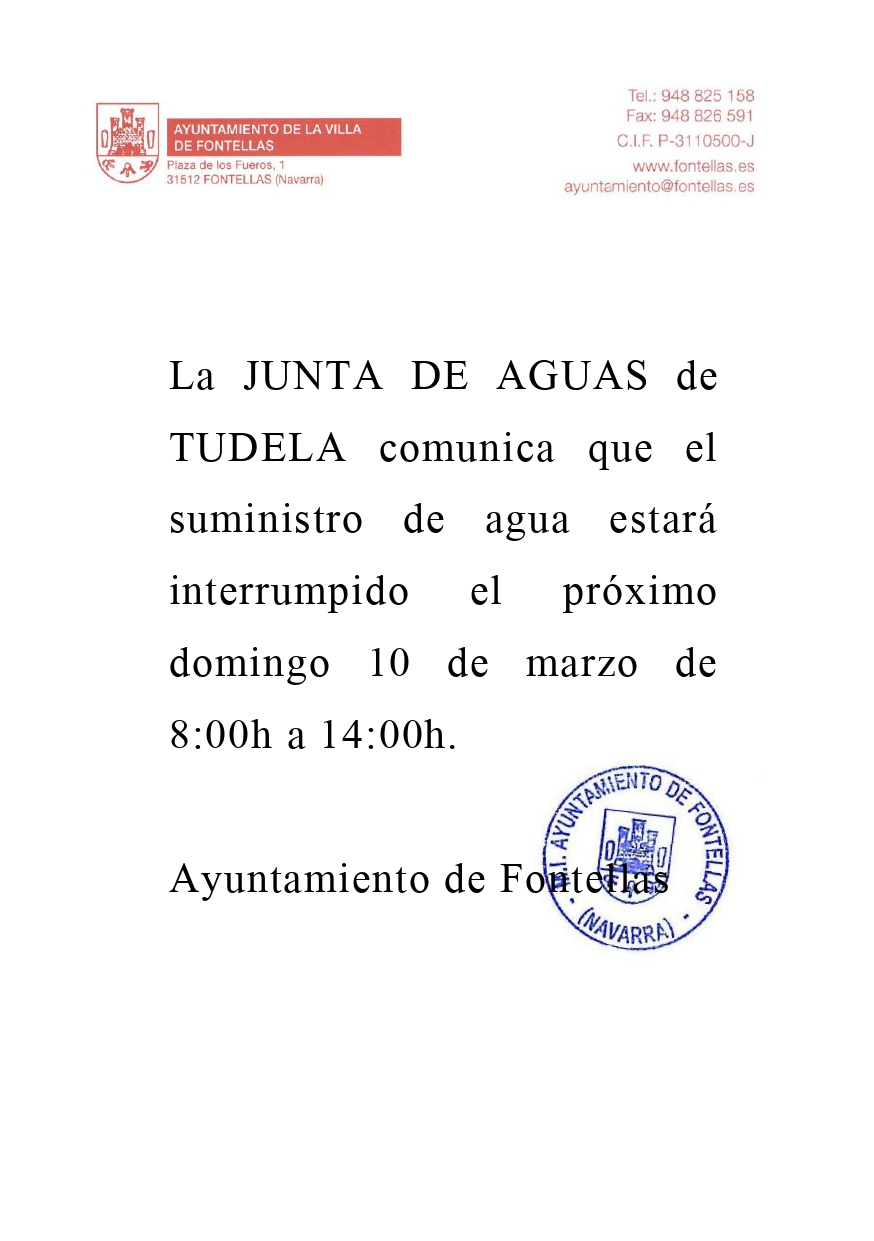 Aviso Corte Agua