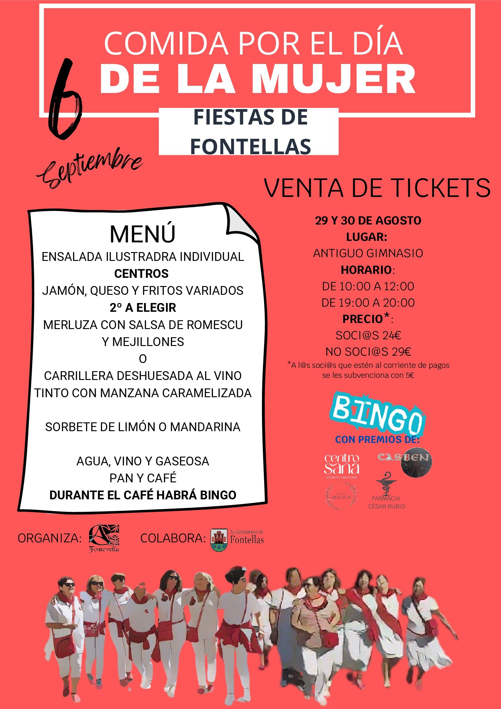 COMIDA DÍA DE LA MUJER FIESTAS 2024
