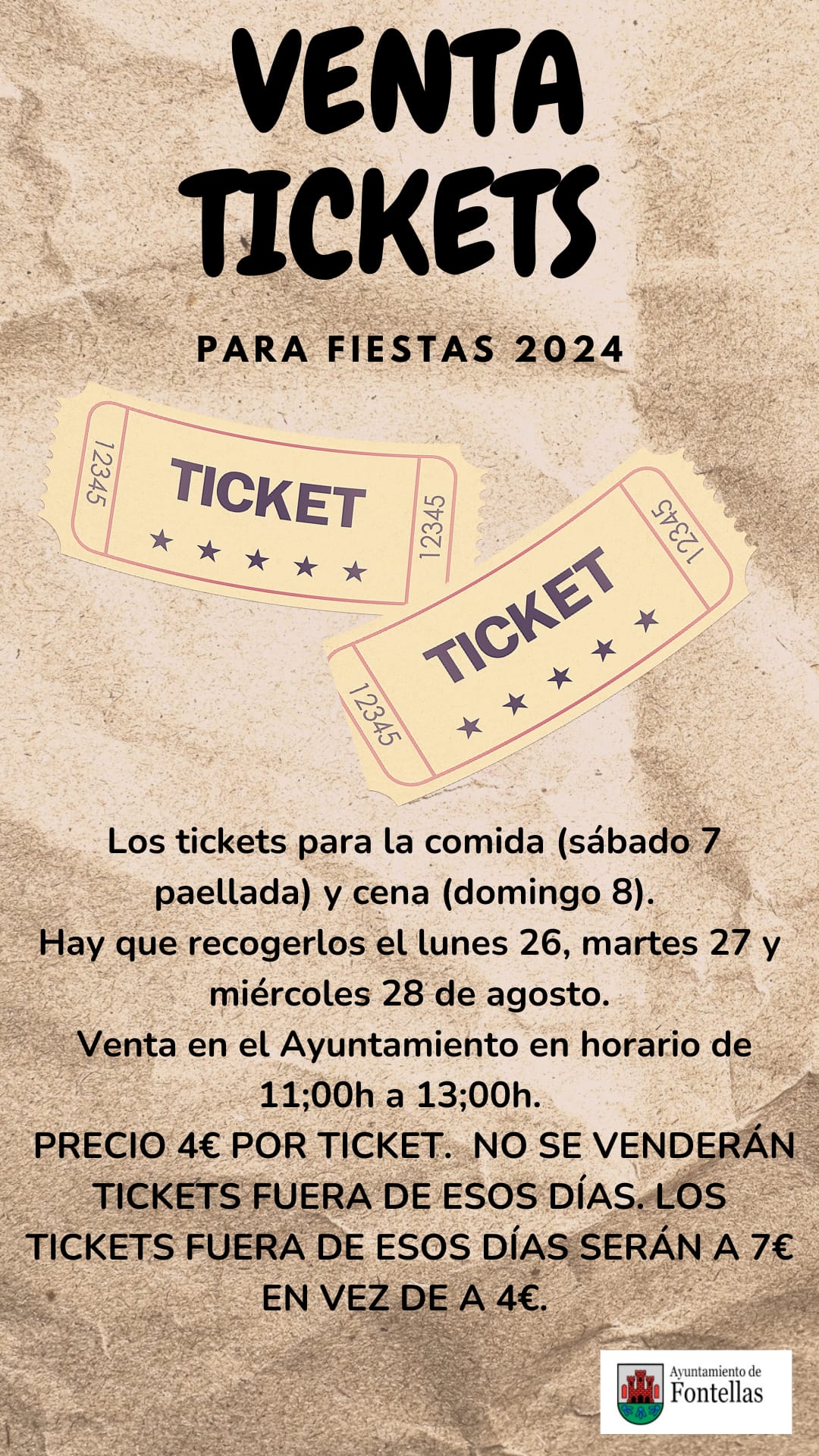 Tickets comida fiestas 24