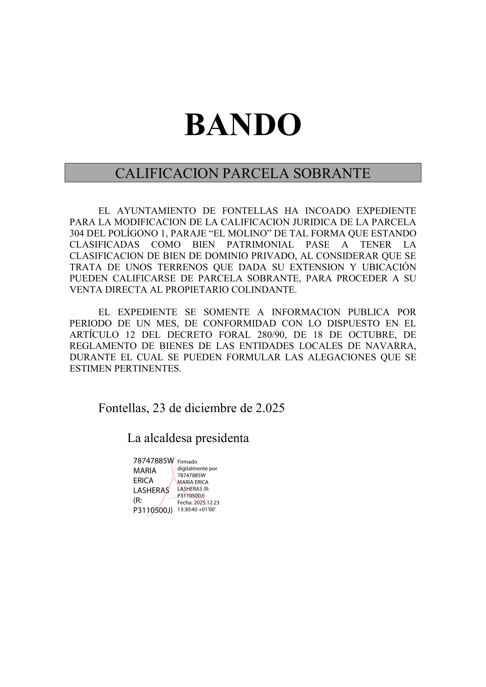 Calificacion Parcela