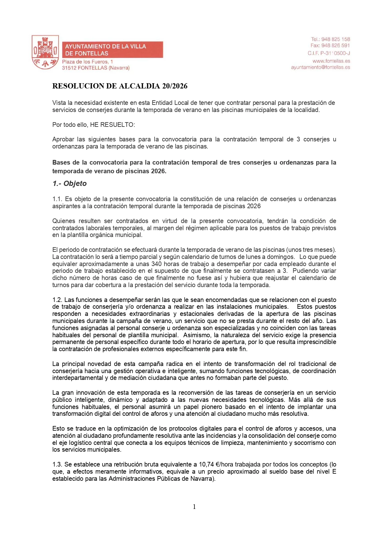 Resolución contratación conserjes u ordenanzas para piscinas 2026_page-0001