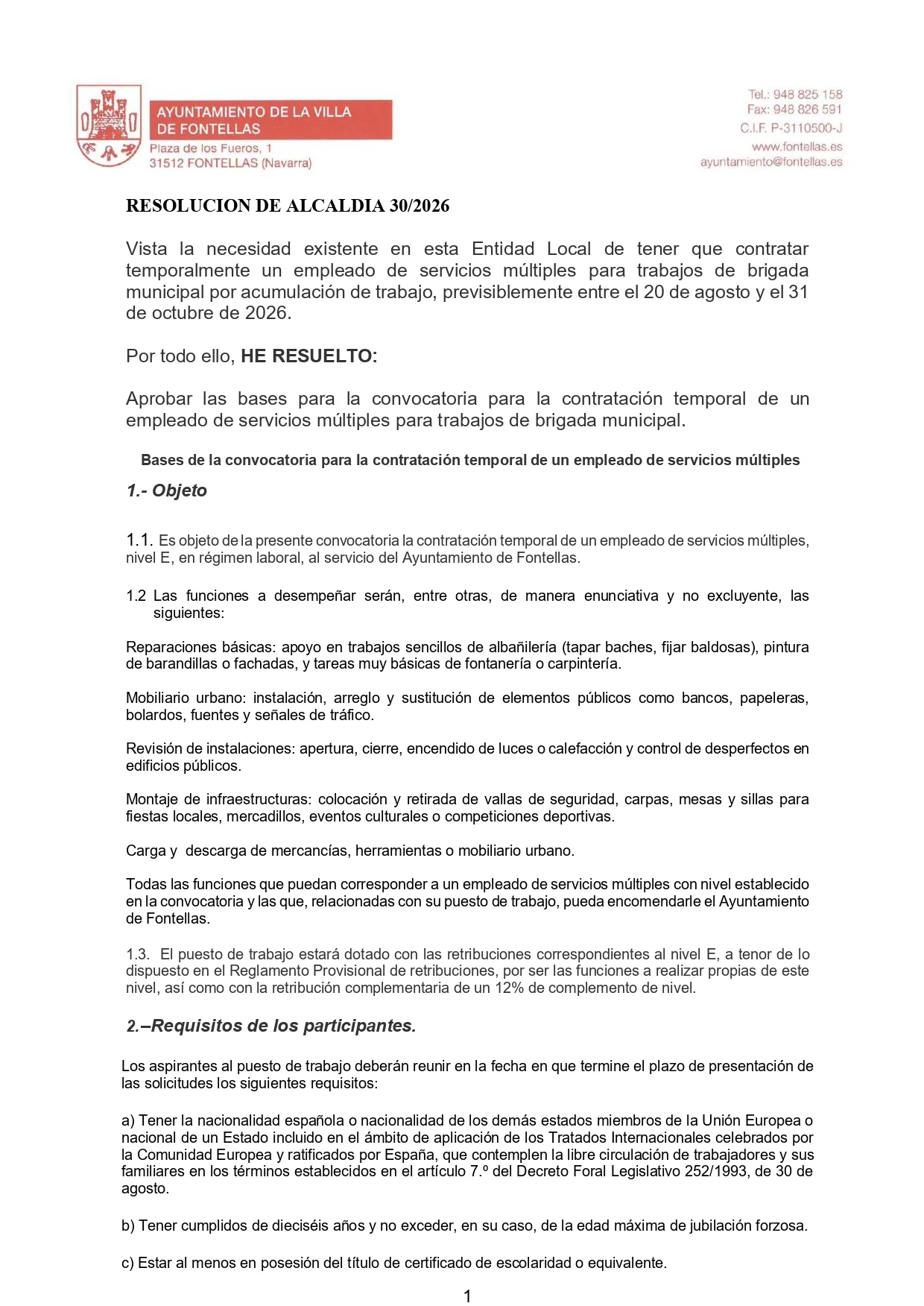 Resolución de Alcaldía 30-206 bases contratación personal servcios múltiples brigada municipal por acumulación de trabajo_page-0001